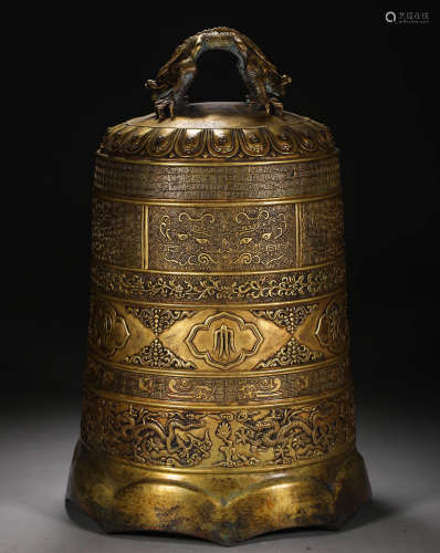 In the Ming Dynasty, the bronze gilded 