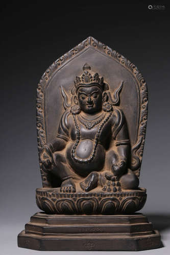 In the Qing Dynasty, black stone and yellow god of wealth