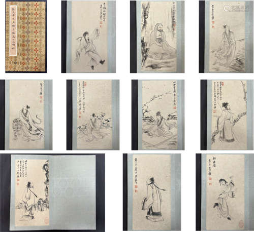 Zhang Daqian's ten-paper album of high-order drawings