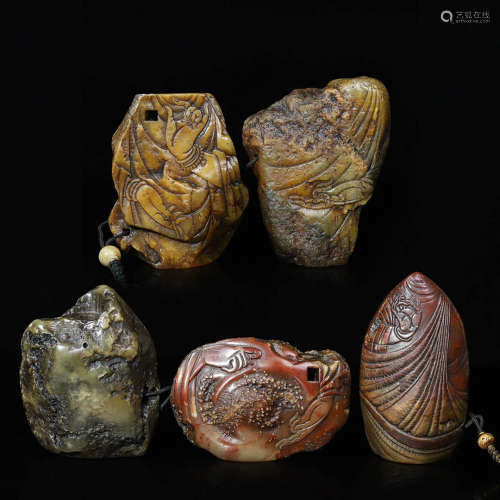 In the Qing Dynasty, a set of Shoushan stone seals