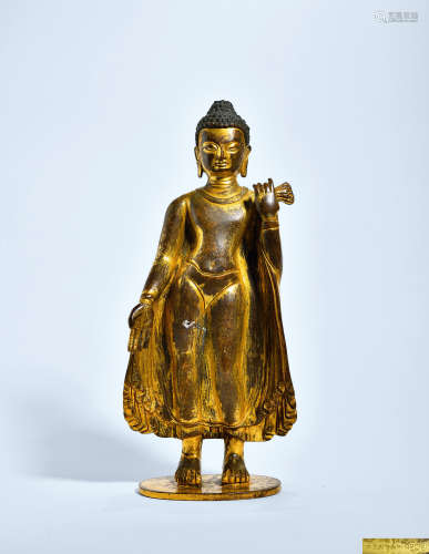 19世纪 铜鎏金释迦牟尼佛