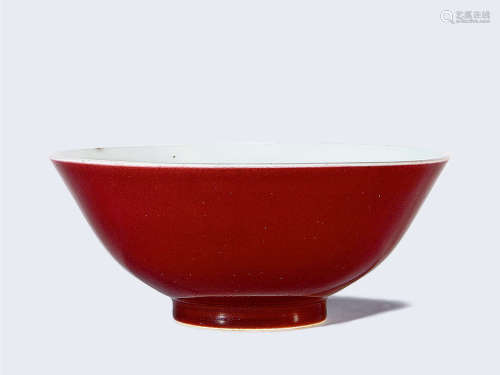 清乾隆 霁红釉大碗