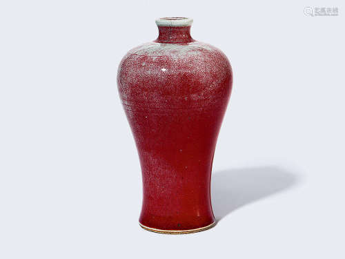 清中期 郎窑红釉梅瓶