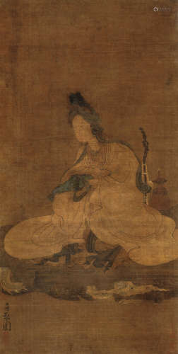 陈洪绶（1599-1652）·降龙观音 绢本设色 立轴