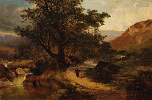 安德鲁·布兰迪什·霍尔特（英格兰画家）（1829-1907）·经过橡树的女人...