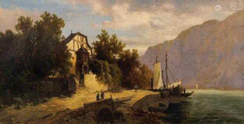 约瑟夫·托马斯（奥地利画家）（1828-1899）·意大利海边风景 1876年作...