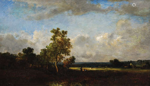 莱昂·维克多·杜普雷（法国画家）（1816-1879）·阳光农场的农民 木版油...