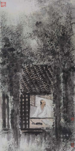 杨天颐(b.1956)　幽居图 2013年作 设色纸本　镜心
