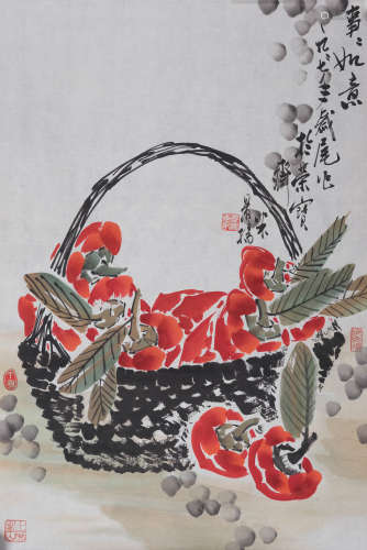 米景扬(1936-2023)　事事如意 1997年作 设色纸本　镜心