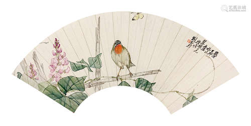 刘奎龄 花鸟扇面 扇面