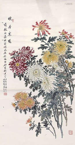 缪莆荪 1940年作 花卉 立轴