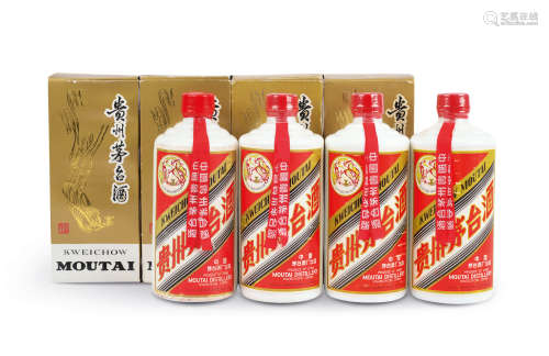80年代产飞天牌双层盒塑盖贵州茅台酒 4瓶（原盒）