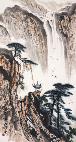 1998年绘本 解维础 江山秋色图 一幅