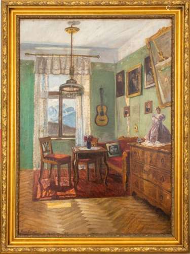 Franz Burger "Sun Through the Window" Oil / Canvas