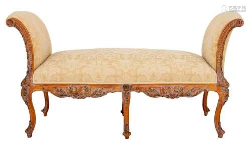 Italian Baroque Revival Cerused Upholstered Bench