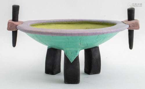 Postmodern Memphis Style Ceramic Bowl, 1980s