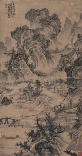 宋珏（1576-1632）·山庄高逸图 纸本水墨 立轴