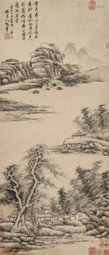 吴镇（1280-1354）·竹林仙居图 纸本水墨 镜芯