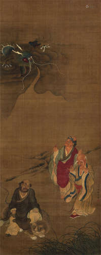 丁观鹏（1736-1795）·罗汉祥瑞图 绢本设色 立轴