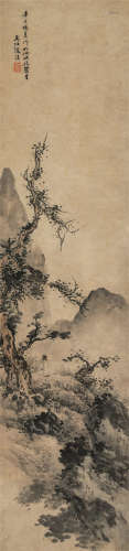 张复（明）（1546－？）·高逸观云图（原文物公司旧藏） 纸本设色 立轴