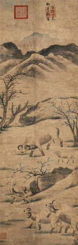 宣德御笔（1399-1435）·春山牧牛图（出版、展览） 纸本设色 立轴