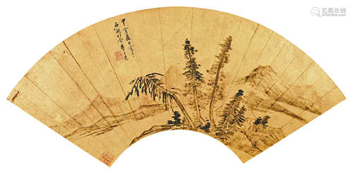 李士达（1550-1620）·仿元人山水 金笺水墨 镜芯