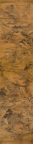 杨文聪（明）（1596-1646）·山居图 绫本水墨 立轴