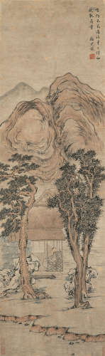 顾见龙（1606-1687后）·闲居图 纸本设色 立轴