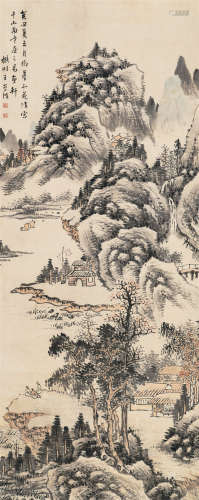 王学浩（1754-1832）·山居图 纸本设色 立轴