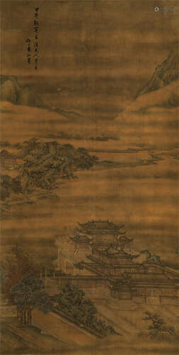 袁江（1662-1735）·仿元人笔意 绢本设色 镜芯