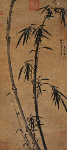 苏轼（1037-1101)·墨竹（日本回流） 纸本水墨 立轴