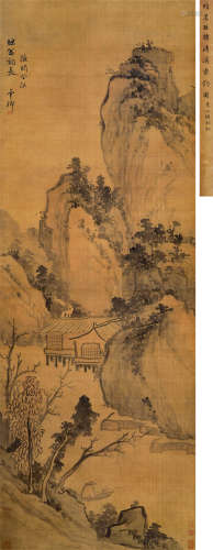 莫是龙（明）（1537-1587）·清溪垂钓（程伯奋旧藏） 绢本水墨 立轴