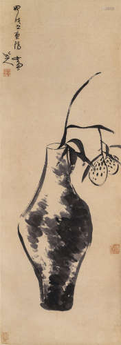 朱耷（1626-约1705）·瓶花 纸本水墨 立轴