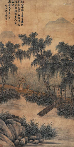 沈宗骞（1736-1820）·春耕图（纽约苏富比98年拍品） 纸本设色 立轴