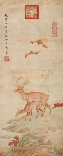 慈禧（1835-1908）·福禄同春 绢本设色 立轴