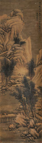 蓝瑛（1585-1664）·关山积雪 绢本设色 立轴