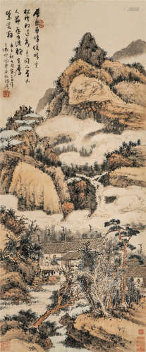 石溪（1612-1692）·层峦叠嶂（吴湖帆旧藏） 纸本设色 立轴