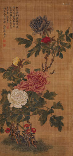 恽寿平（1633-1690）·国色天香 绢本设色 立轴