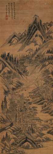 黄鼎（1650-1730）·柳堤烟暖图 绢本水墨 立轴