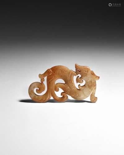 AN ARCHAISTIC JADE 'DRAGON AND PHOENIX' PLAQUE Song-Ming dyn...