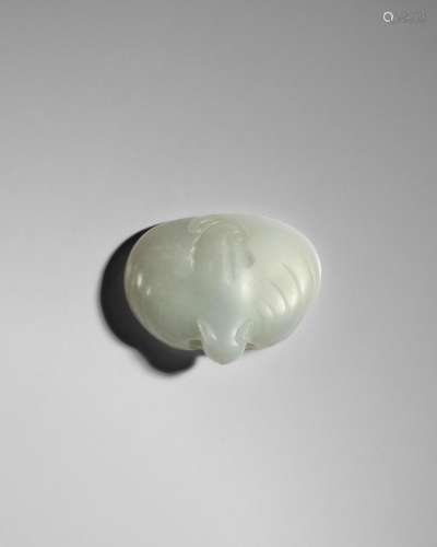 A WHITE JADE CARVING OF 'BAT AND COIN' late 18th/early 19th ...