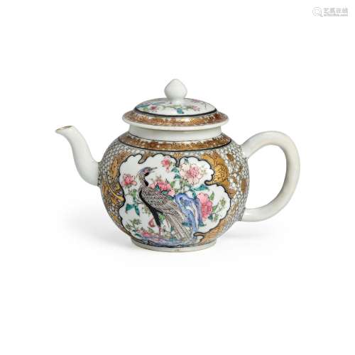 AN EARLY FAMILLE ROSE TEAPOT AND COVER Yongzheng period, cir...