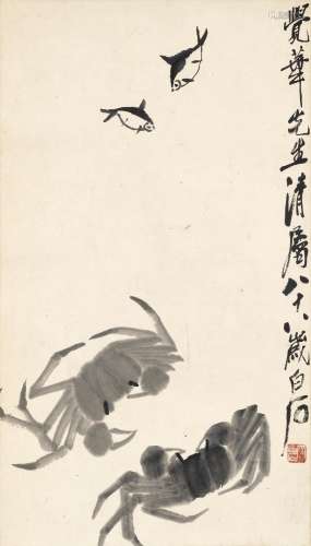 QI BAISHI (1864-1957)  Fish and Crabs
