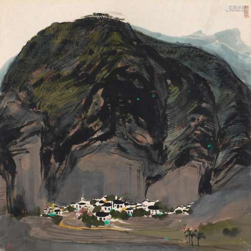 WU GUANZHONG (1919-2010) Villages at the Foot of the Wuyi Mo...