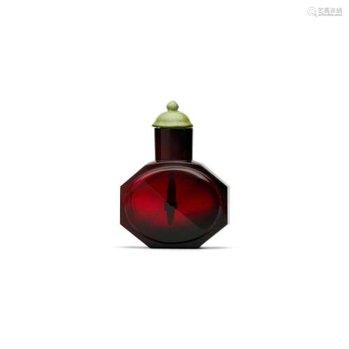 AN IMPERIAL FACETED RUBY-RED GLASS SNUFF BOTTLE  Imperial, a...