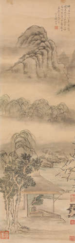 钱杜 山水 纸本设色立轴