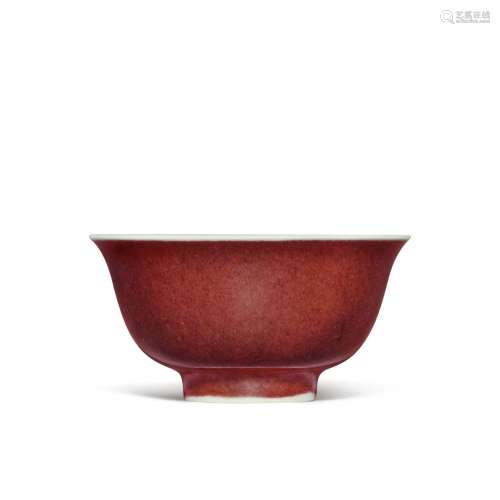 An exceptionally rare and important sacrificial-red-glazed b...
