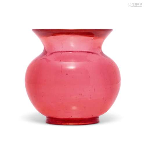 A small and rare red glass zhadou, Mark and period of Qianlo...