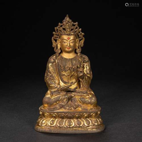 CHINESE GILT BRONZE BUDDHA STATUE