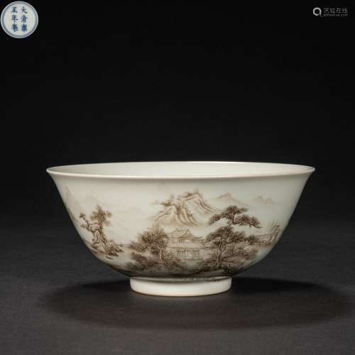 CHINESE PASTEL BOWL FROM QING DYNASTY